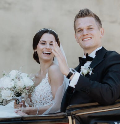 Christina Ginter and Matthias Ginter on their wedding day.